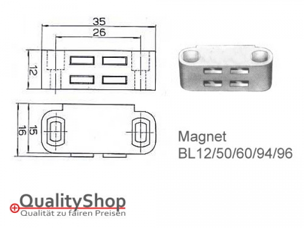 Magnet für Briefkasten BL12/50/60/94/96